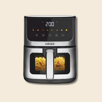 Friteuse à air Haeger Magic Window – Gris, 1 400 W