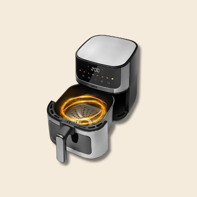 Friteuse à air Haeger Magic Window – Gris, 1 400 W